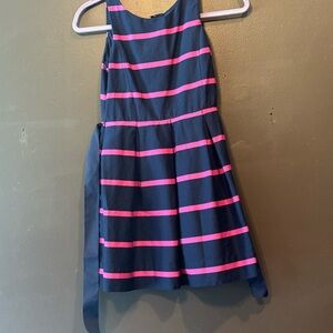 Navy Blue Dress with Pink Stripes